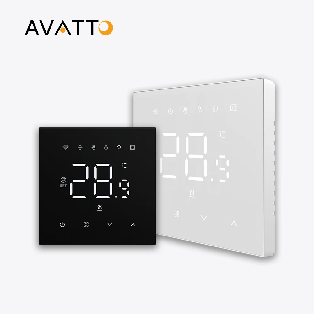 AVATTO Tuya WiFi Heating Thermostat 220v,Smart Electric Water Floor Heating Temperature Controller for Google Home Alexa Alice myuet me5903 underfloor heating temperature controller lcd display water plumbing thermostat