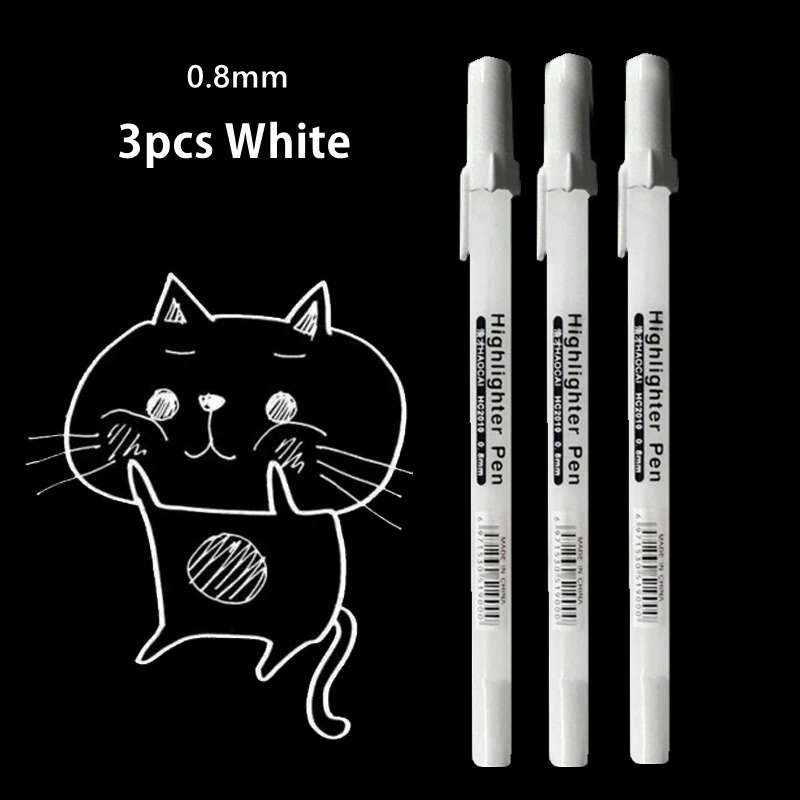 Haile White Marker Paint Pens White 0.7-2.0mm Oily Waterproof Permanent  Plastic Gel Pen for Car Tire Painting Graffiti Markers