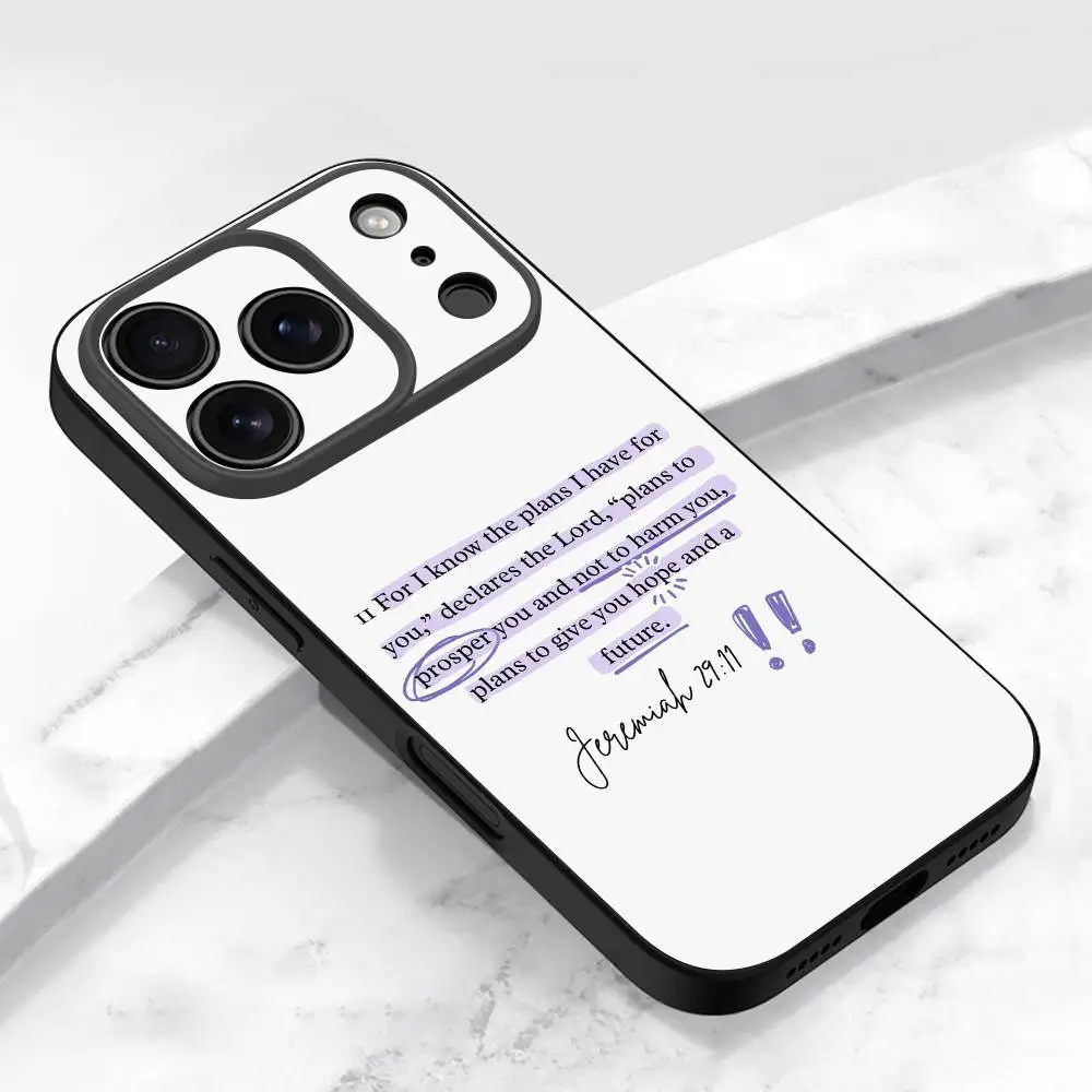 Inspirational God Jesus Bible Verse Phone Case - Protective Black Cover