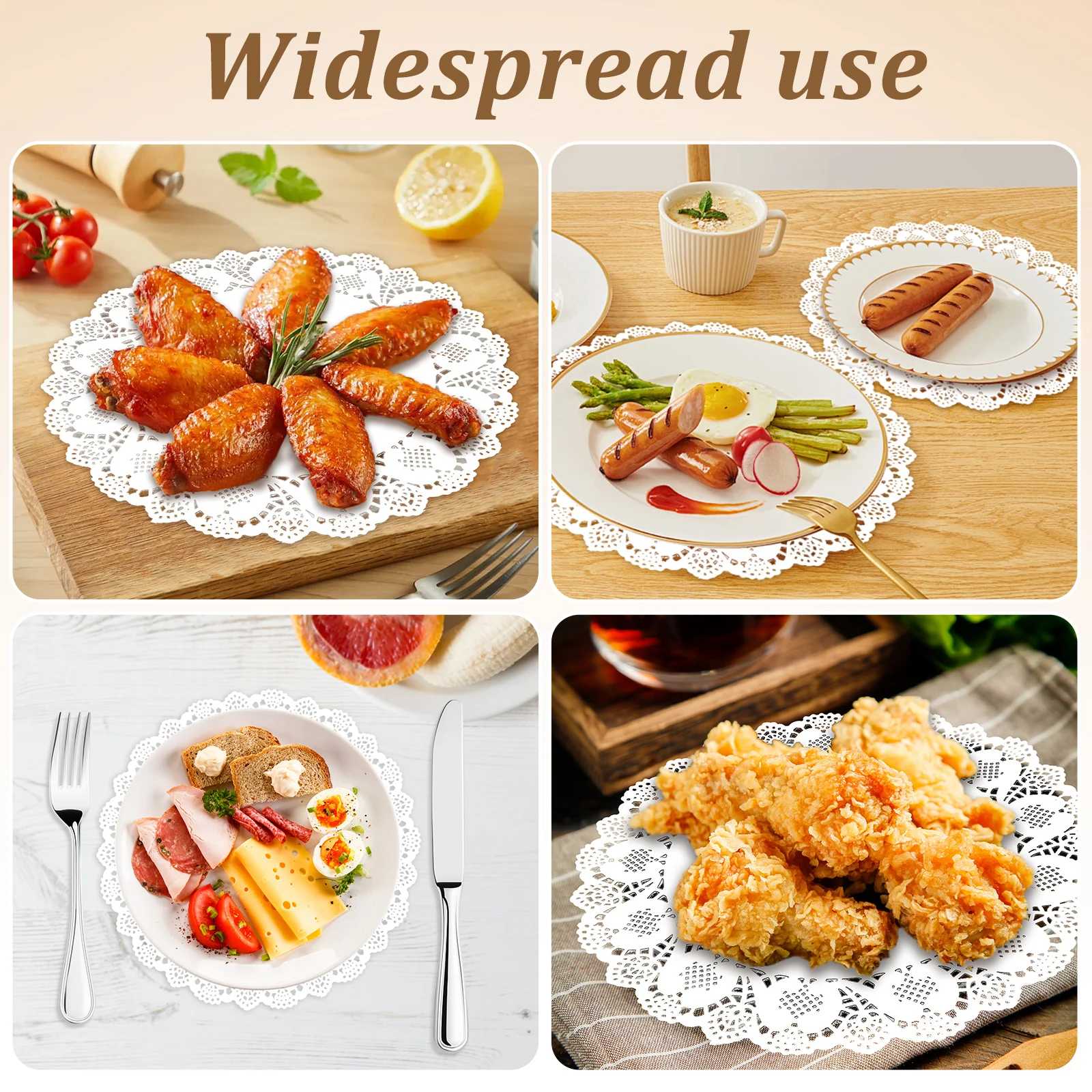 100 Pcs Lace Paper Doilies Tables Round Doilies Trays, Dessert Liners Cup Cake Disposable Paper Placemats Cake Packaging Pads