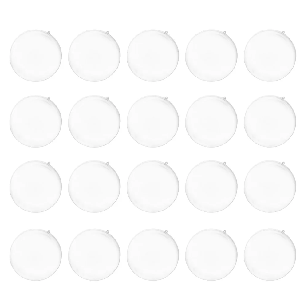 

20pcs Transparent Ball Christmas Tree Pendant Ornaments Xmas Hanging Decoration Bauble Candy Confetti Gift Box Holder Party