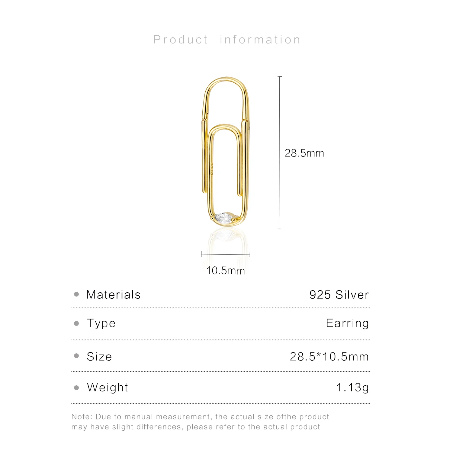 ANDYWEN 100 % 925 Sterling Silber Gold Pin Thread Hoop Clip Rock Punk Huggies Single 2023 Hochzeit Schmuck Geschenk Schlichter Ohrring – Detail 1