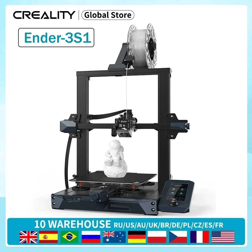 CREALITY Ender-3 S1 3D 프린터 직접 듀얼 기어 압출기 듀얼 Z 축 32Bit 자동 베드 레벨링 고정밀 CR 터치