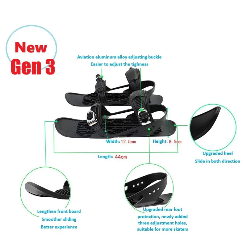 Portable Mini Ski Skates Snowblades 5