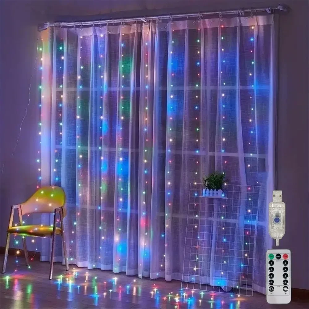 Description Picture 3 of item6M/3M USB LED Curtains Festoon Led Light Garlands New Year Christmas decorations Wedding Decor Outdoor Garden Lights