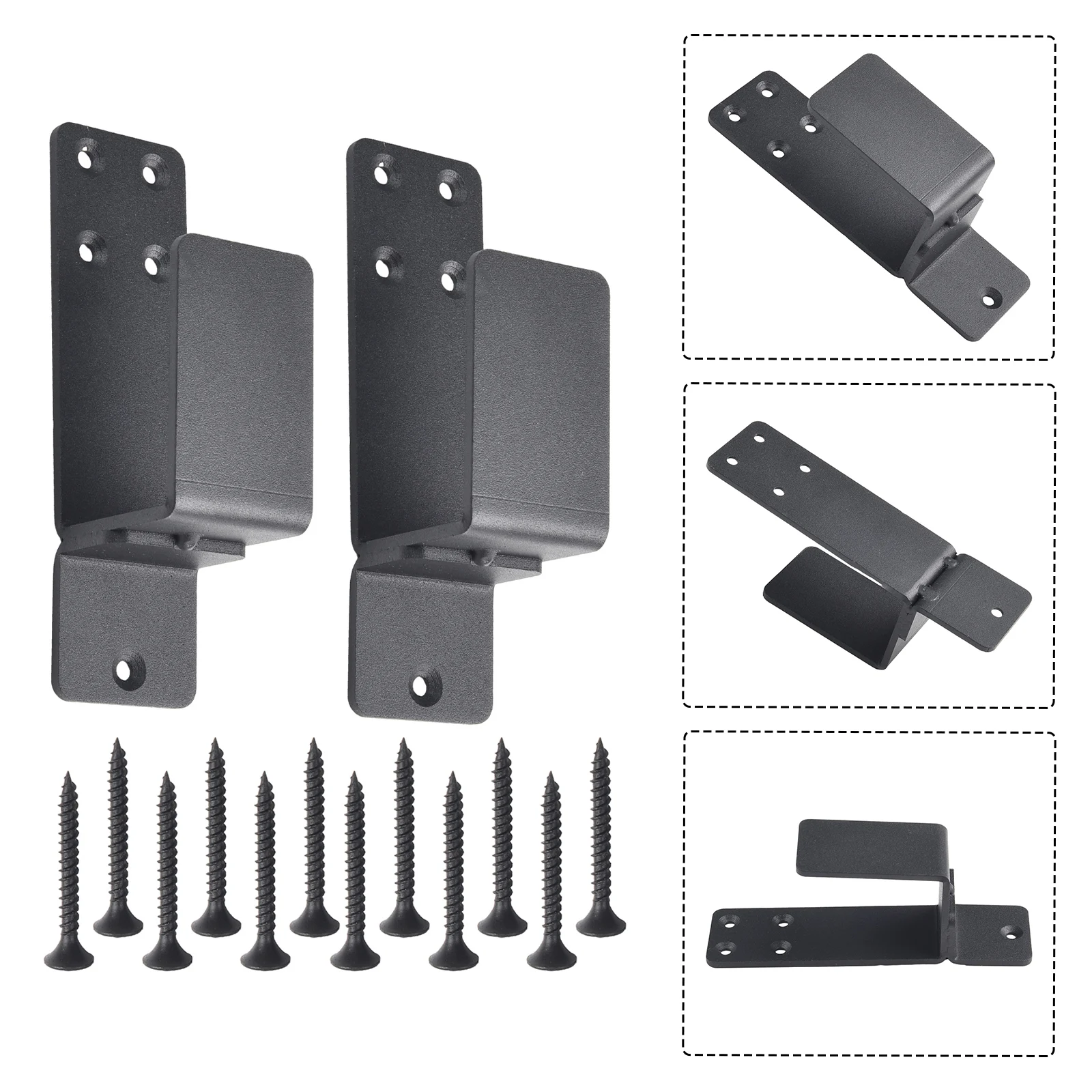 Door Barricade Brackets Alloy Steel Upgrade Door Barricade Security Bar U-Shaped Design For 2x4 LUMBER Home Hardware