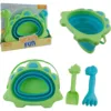 Foldable Bucket Beach Shovel Sandbox Toys Cute Unicorn Dinosaur Toys for Kids Travel Collapsible Bucket Sand Tool Kits for Girls 3