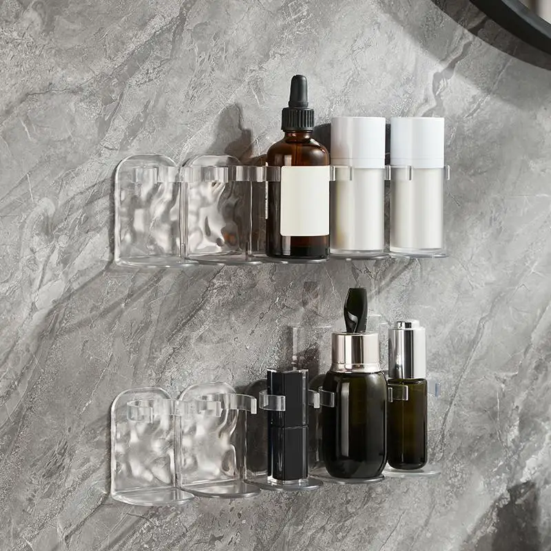 Plastic Wall-Mounted Row Rack Toothbrush Stand Rack Organizer Bathroom Cosmetic No-Punch Wall Mounted Plastic Stand
