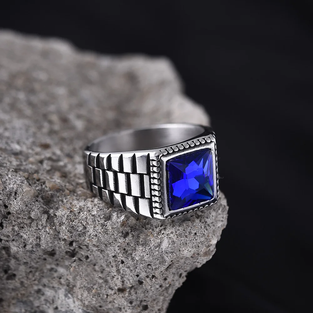 

Men's High Quality 316LStainless Steel Onyx Watchband Rings Classic Fashion Trend Jewelry Product
