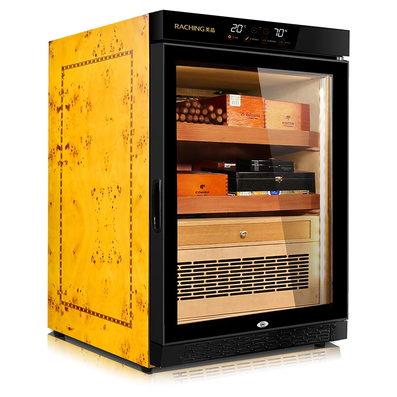 Compressor Spanish Cedar Electronic Humidor Fridge for Cigar Aging