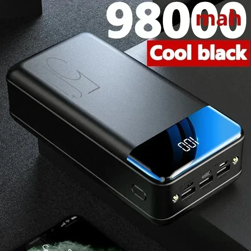범용 대용량 충전 뱅크, 고속 충전 모바일 전원, 5V 2.1A, 100000 MAh, 무료 배송, 2023 신제품
