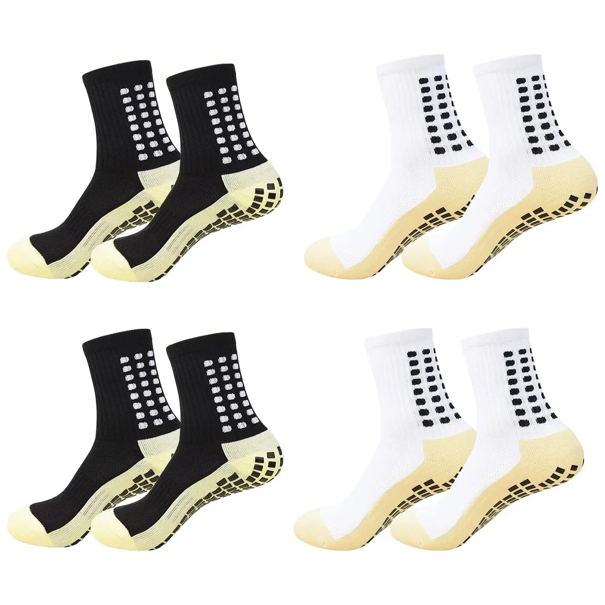 4 Pairs Anti-slip Football Socks Men Woman Non-slip Soccer Basketball Tennis Sport Socks Grip Cycling Riding Yoga sports socks