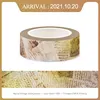 NEW 1PC 10M Decorative Vintage Alphabet Map Letter Newspapers Stamp Washi Tape Paper Adhesive Stickers Cute Journal Stationery 4
