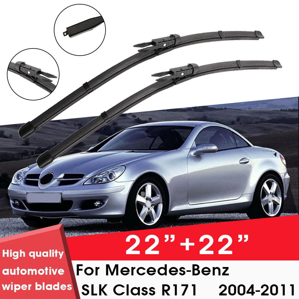 

Car Wiper Blade For Mercedes-Benz SLK Class R171 2004-2011 22"+ 22" Windshield Windscreen Clean Naturl Rubber Car Accessories