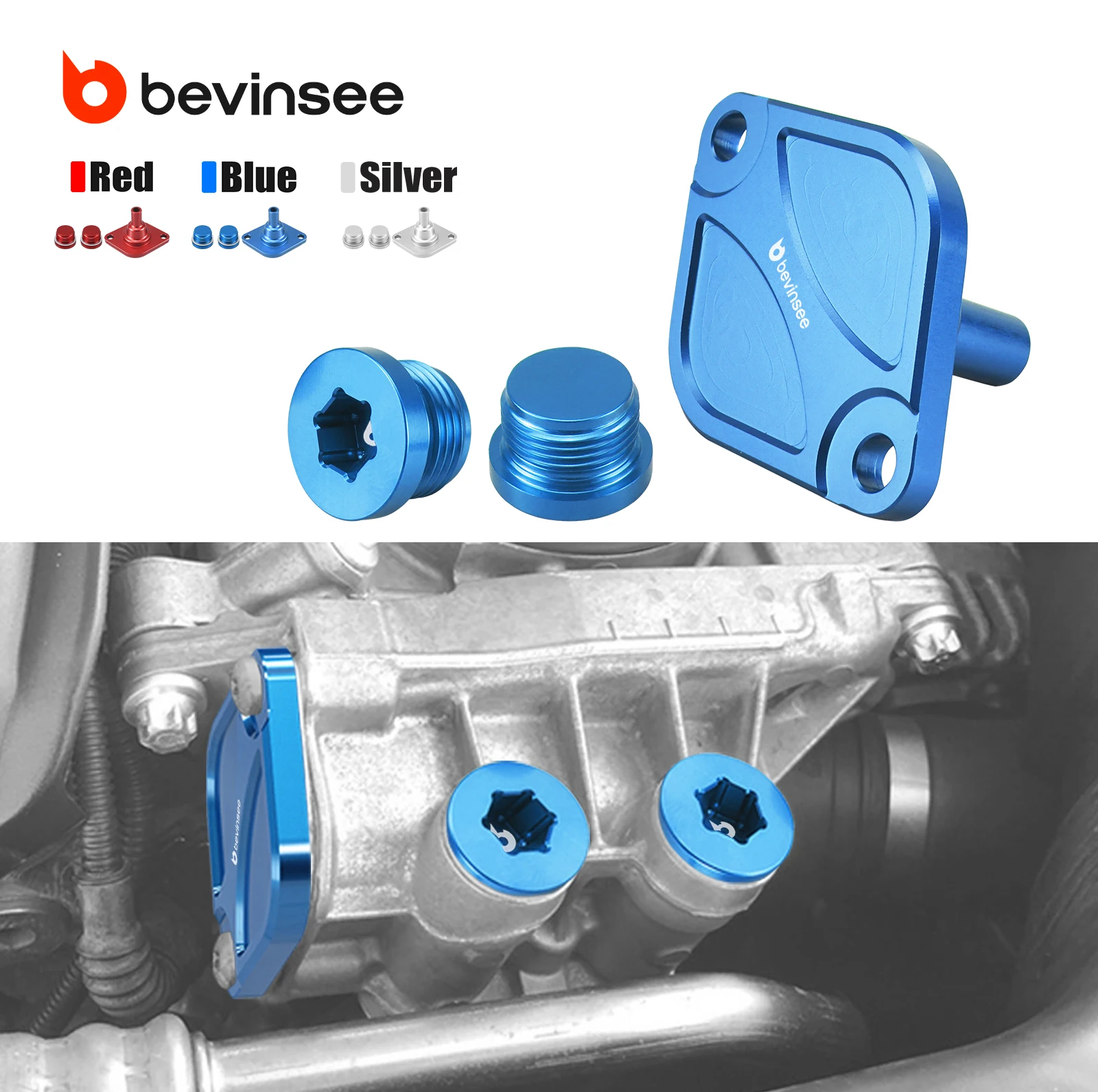 ชุดฝาครอบ/ปลั๊กเทอร์โมสตัทน้ำมันเครื่อง BEVINSEE สำหรับ BMW E90 E92 E93 E91 E60 E82 F10 F30 F20 X3 F25 E84 X1 M3 M4 N54 N55 S55 1