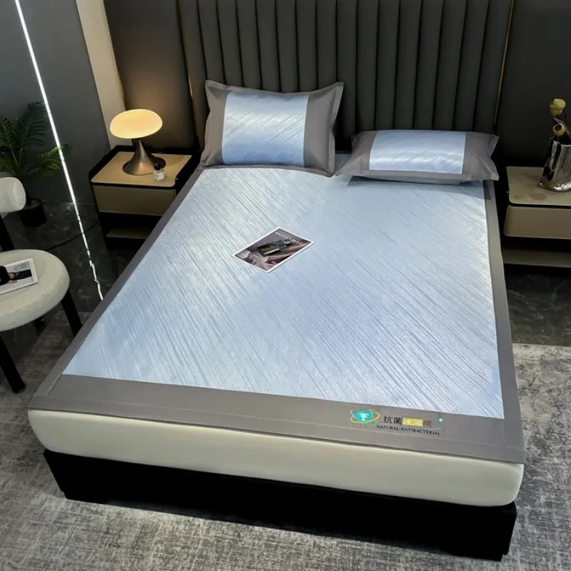 2025 New Jacquard Ice Silk Mat Bed Maternal and Infant Grade Ice Silk Summer Air Conditioning Mat Machine Washable 4