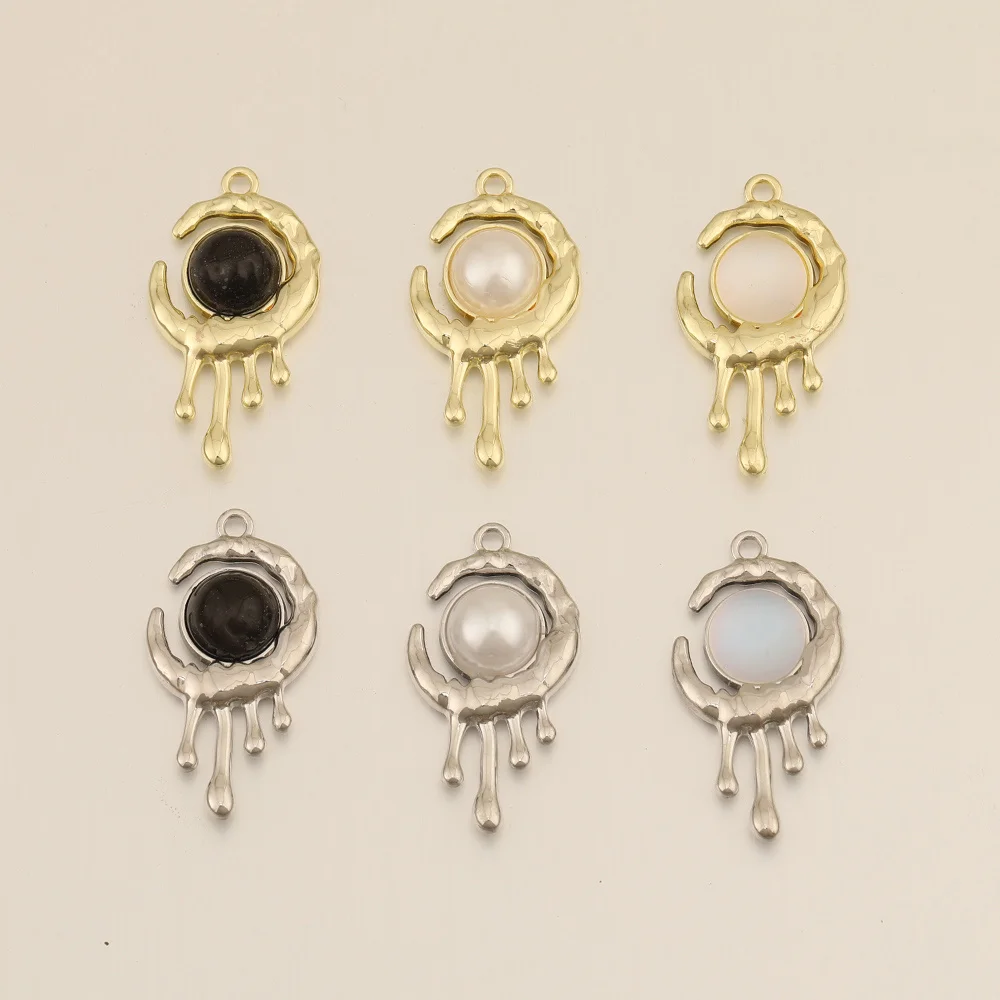 

100 шт./партия, подвески из цинкового сплава в форме Луны, 15 х28 мм