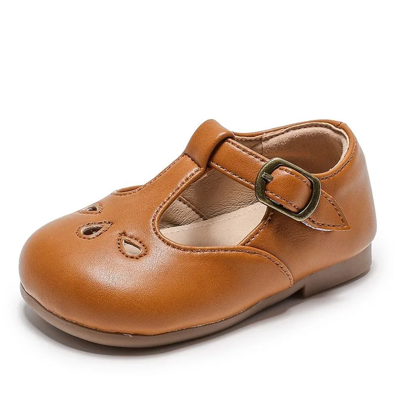 Children Leather Shoes for Boys Girls Shoe Kids Soft Bottom PU Leather Sandals Hollow Toddler Outside