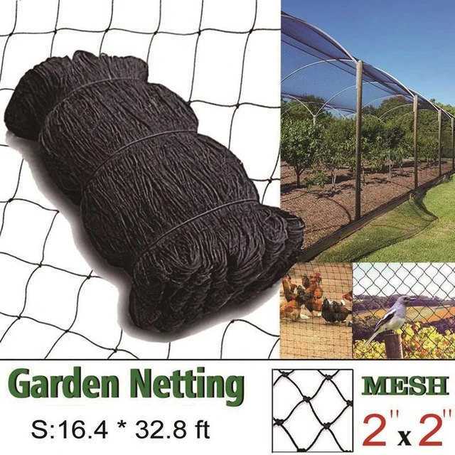 Knotted Nylon Netting 9-Strands Soft Nylon Mesh Anti Bird Netting Garden  fence and Crops Protective Fencing Mesh Cat Chicken Net 