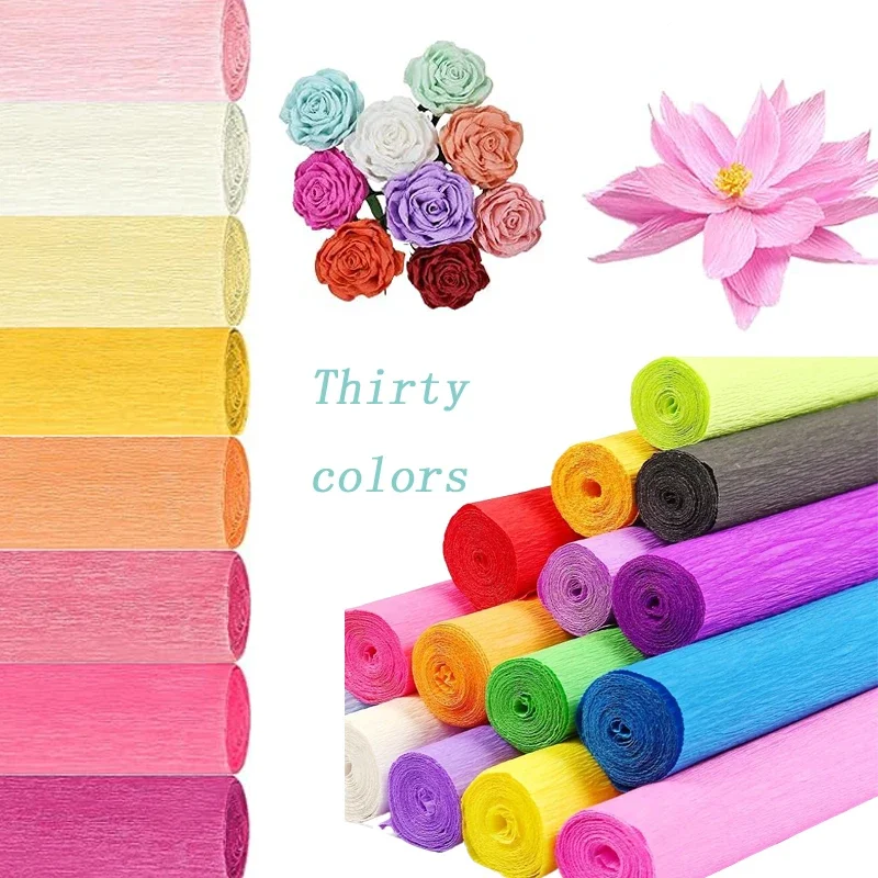 Colored Crepe Paper Roll for DIY Crafts and Gift Wrapping (50x250cm)