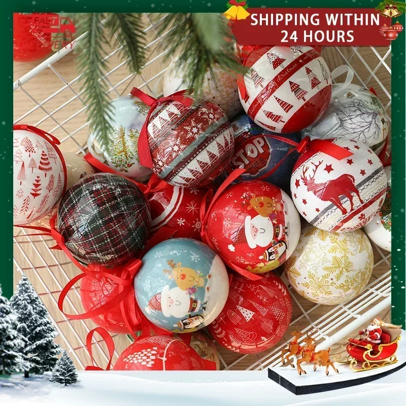2025 Christmas Ball Colorful Balls Ornaments Christmas Tree Decoration Ornaments 7.2CM XMAS Ball Festival Dress Up Supplies