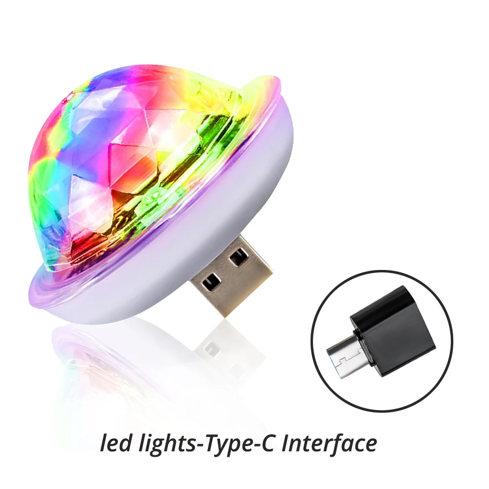 halogen light car 1pcs Car Led Auto USB Ambient Light DJ RGB Mini Colorful Music Sound Light USB-C Interface Apple Interface Holiday Party Karaoke mustang headlights Car Lights