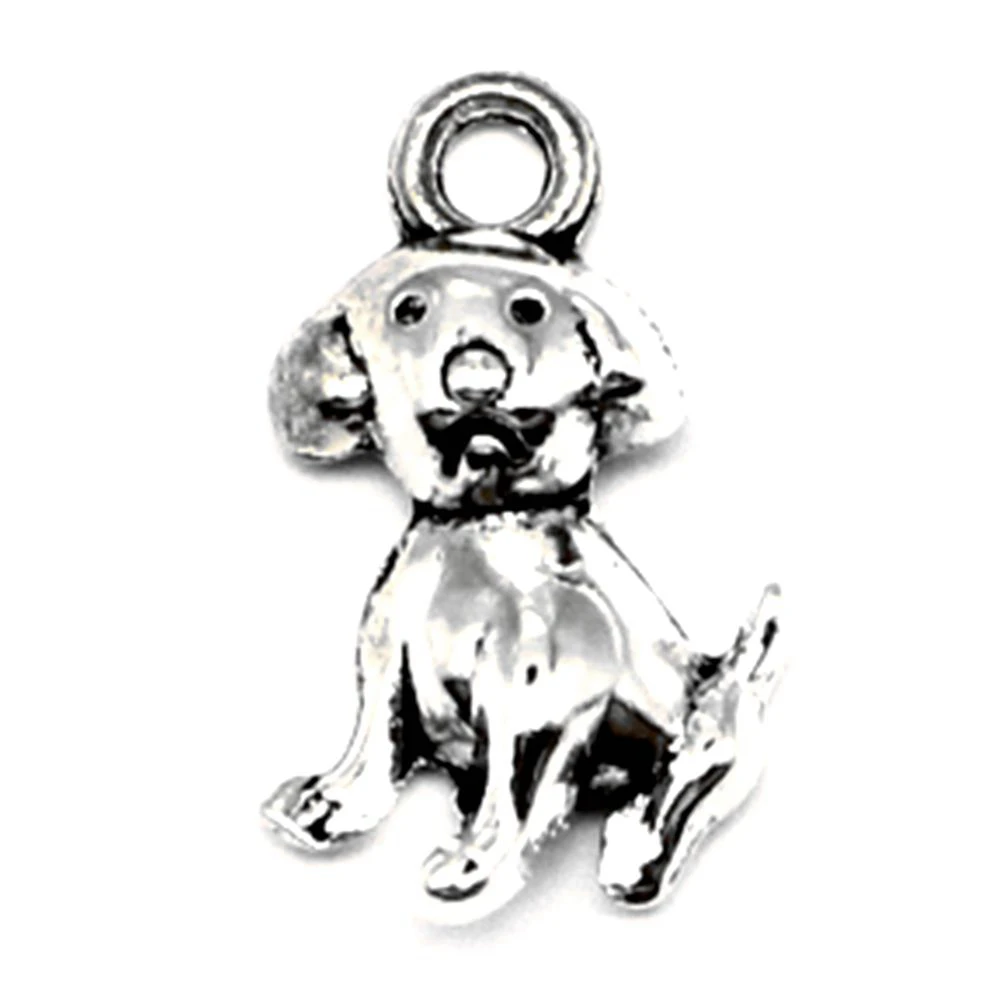 

Подвески с изображением щенка, ювелирные изделия, сделай сам, бижутерия для тела, 10x7 мм, 20 шт., античное серебряное покрытие
