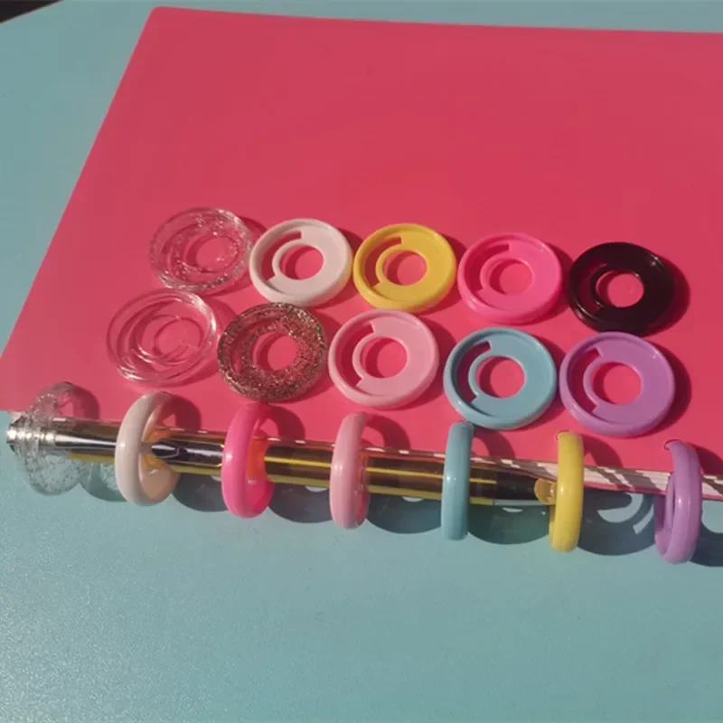 100PCS 28MM Plastic Binding Rings Pen Insertable Binding Buckle Mushroom Hole Notebook Accessories Storage CD