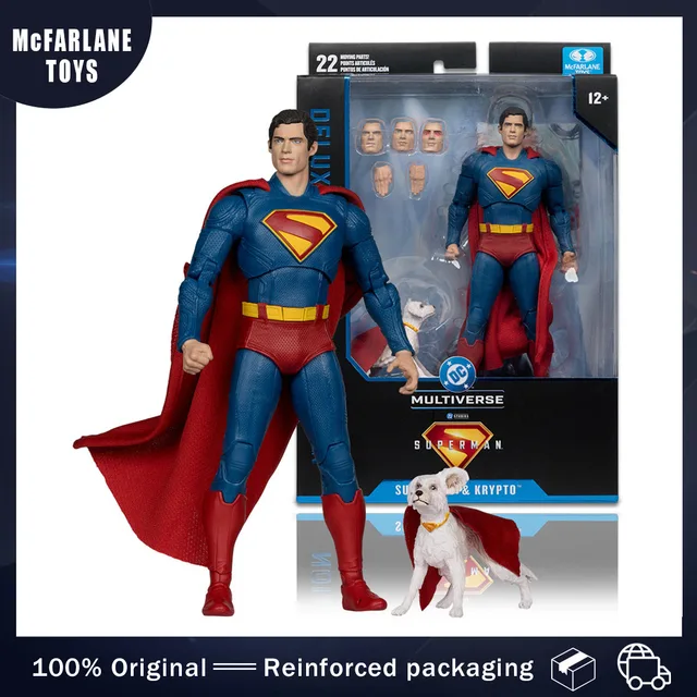McFarlane Toys Superman Movie Deluxe Theatrical Edition Superman w/Krypto 18cm Action Figure Original Model Gift Collection Hobb