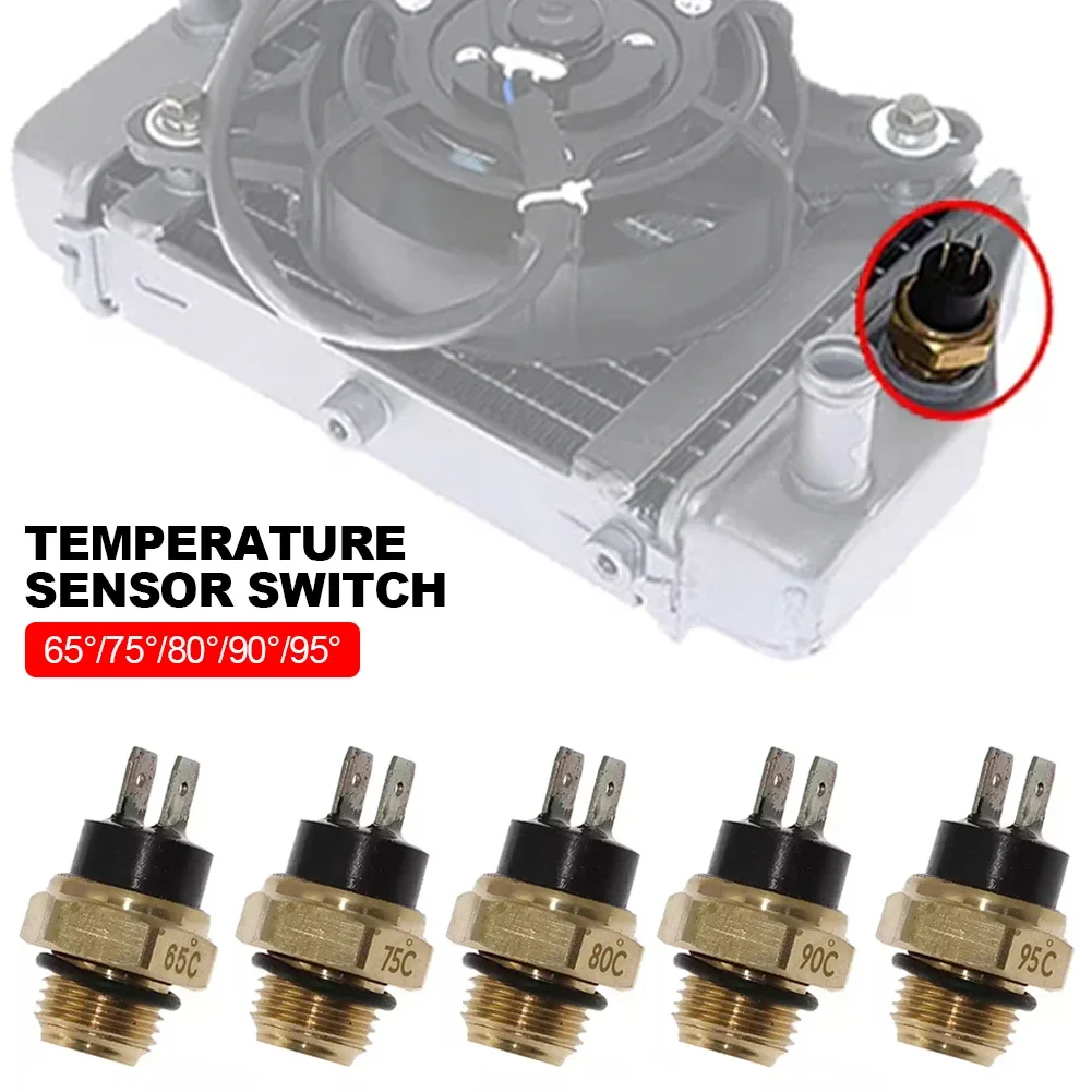 Motorcycle M16 Water Temp Sensor Copper Radiator Coolant Fan Water Temperature Thermostat Switch Sensor 65/75/80/85/90/95&deg;