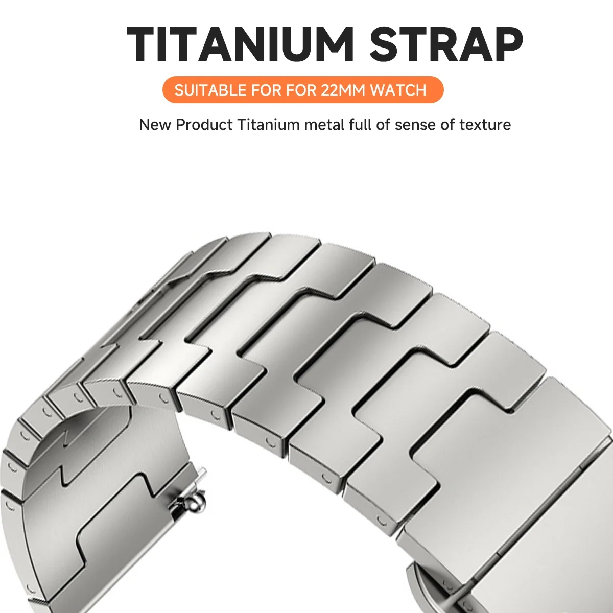 22mm Luxury Titanium Men's Metal Bracelet Watch Band