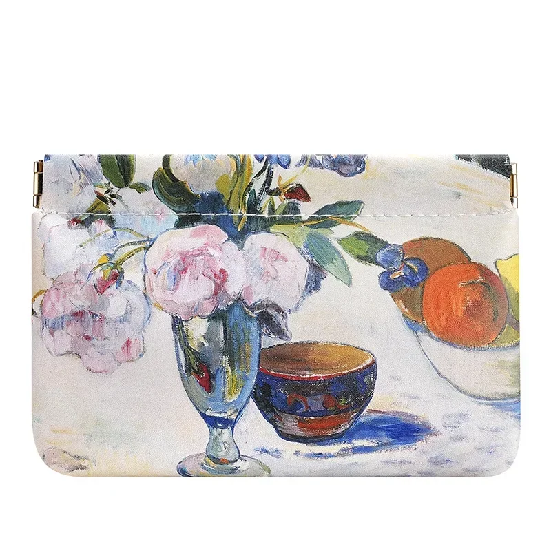3 Size Floral Data Cable Storage Bag Automatically Closes Bags Waterproof PU Sunglasses Storage Bag USB Cable Carry-on Holder