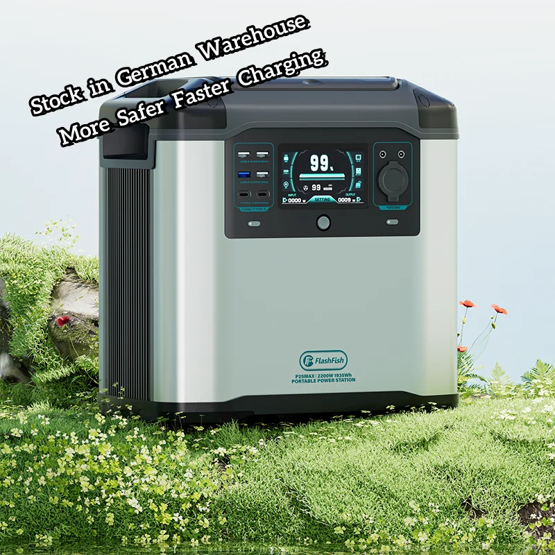 Flashfish P25 Max Camping Electric Lithium Battery Solar Generator 2200W Portable Power Station For Home