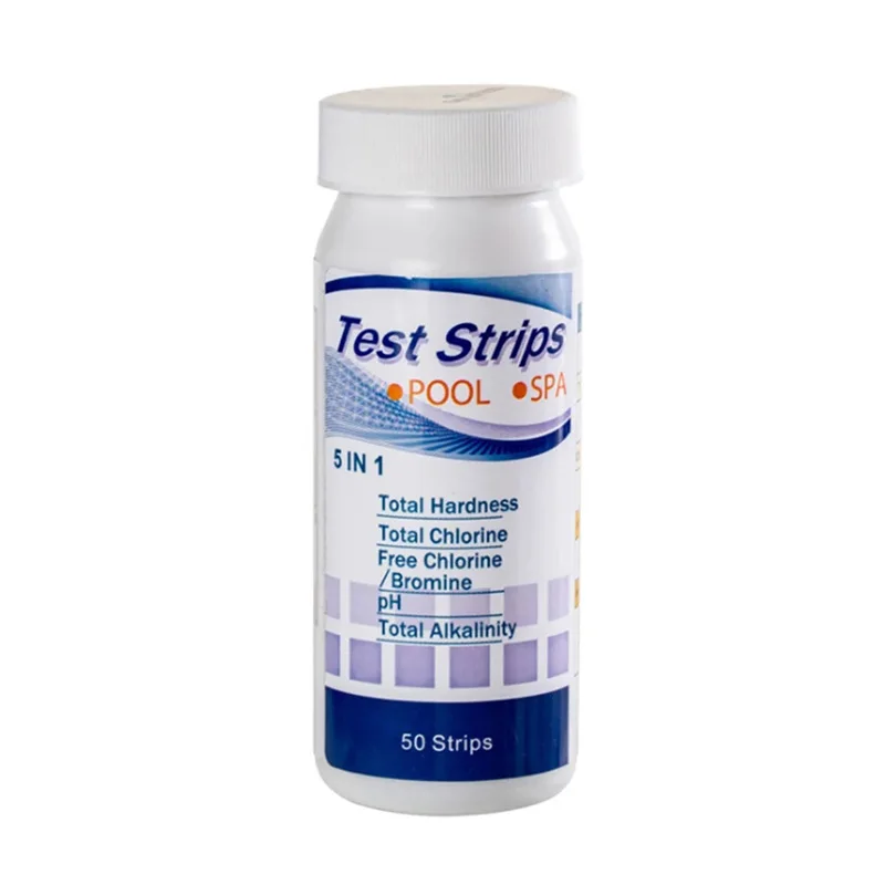 

5-Way Pool and Spa Water Test Strips - 50 Strip Pack of Swimming Pool Strips Testing pH, Chlorine, Bromine, Hardness and More