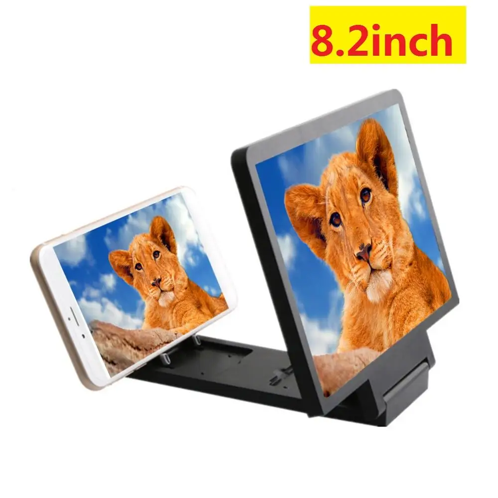 12 Inch 3D Mobile Phone Screen Magnifier HD Video Amplifier Stand Bracket with Movie Game Live Magnifying Folding  Holder wooden mobile stand Holders & Stands