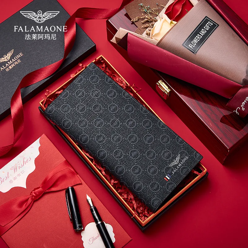 

Fashion Men's Clutch Wallets Ultra Thin Card Holder Men's Business Card Holder Designer Luxury Genuine Leather Long Coin Purses
