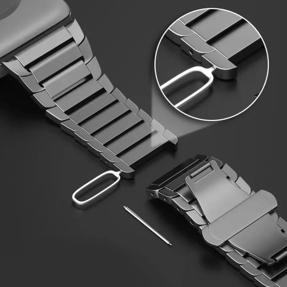 Stainless Steel Metal Watch Strap with Butterfly Buckle