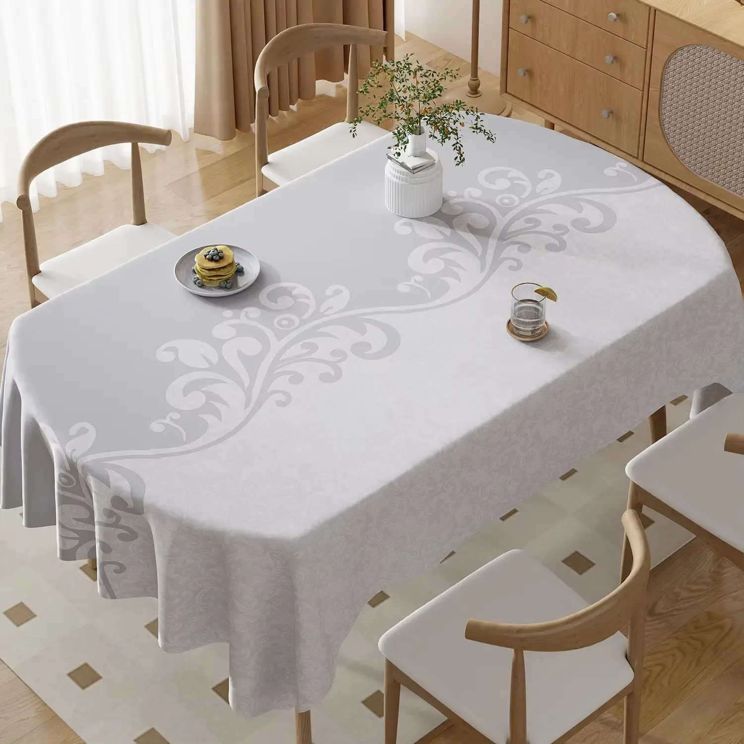 Oval Dining Tablecloth Waterproof Oil-Proof Heat-Resistant Home Use Tea Table Cover table cloth