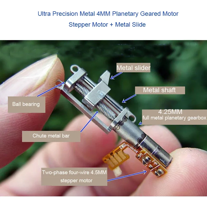 

Precision Lifting Motor Metal 4mm Planetary Deceleration Stepper Motor + Metal Slide (ball Bearing)