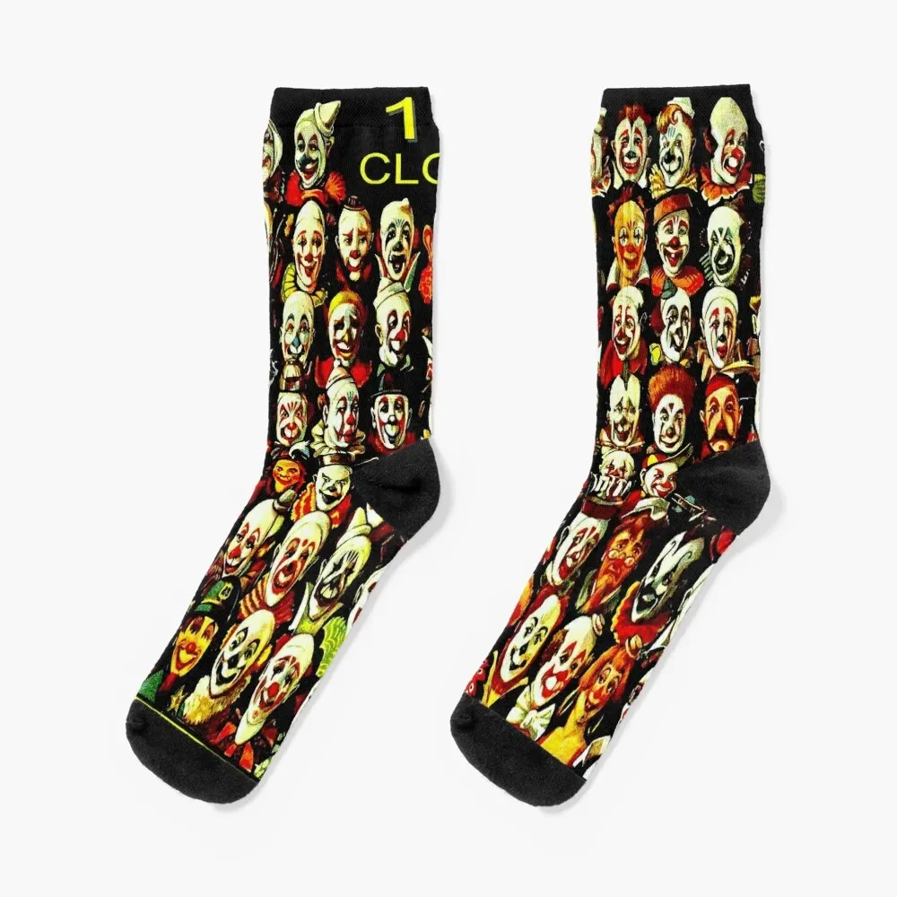 CLOWN CONGRESS; Vintage Circus Advertising Print Socks Men's cotton snow Women Socks Men's