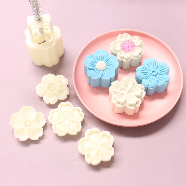 Feiona Moon Cake Mould Round Flower Shape Mooncake Mold Set Mid Autumn  Festival DIY Moon Cake Mould