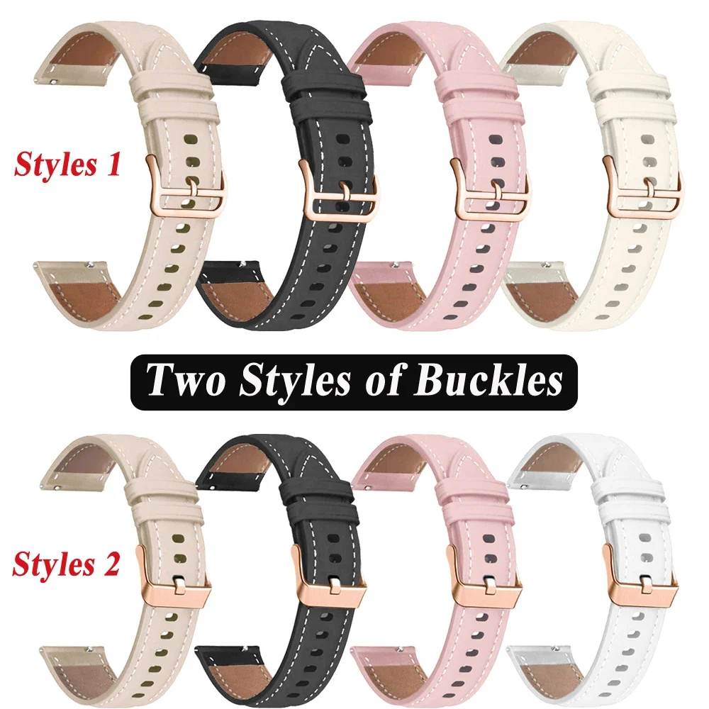 Elegant 20mm PU Leather Watch Strap