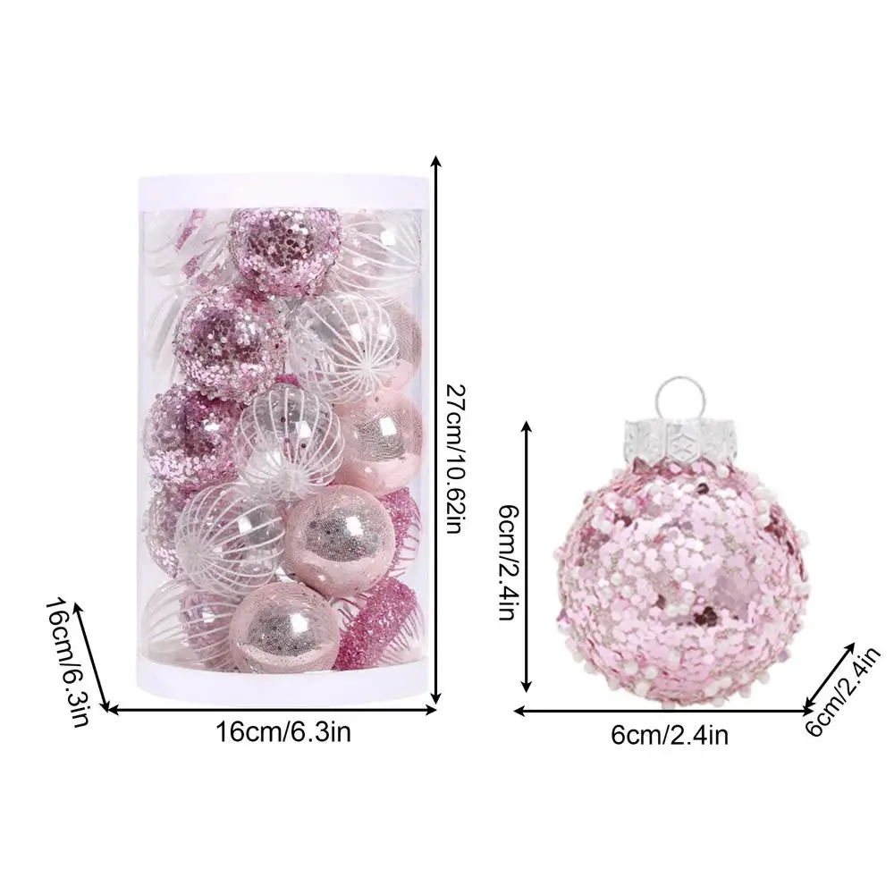 thumbnail image 1 of Juego de 25 adornos de bolas navideñas, kit de colgantes para árbol de Navidad de 2,4 pulgadas, decoración para el hogar, colgante festivo, irrompible, para Navidad y temporada, 1 of 5