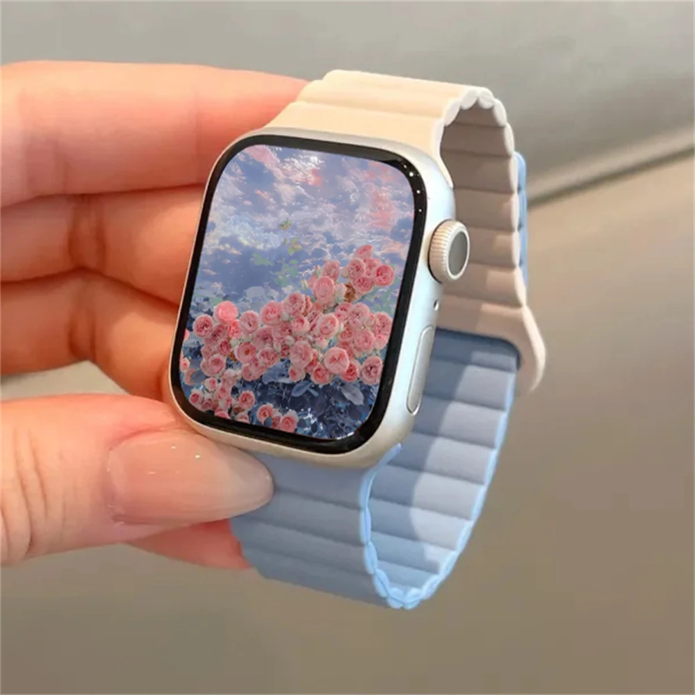 Sexy Color Block Silicone Strap For Apple Watch Band Series