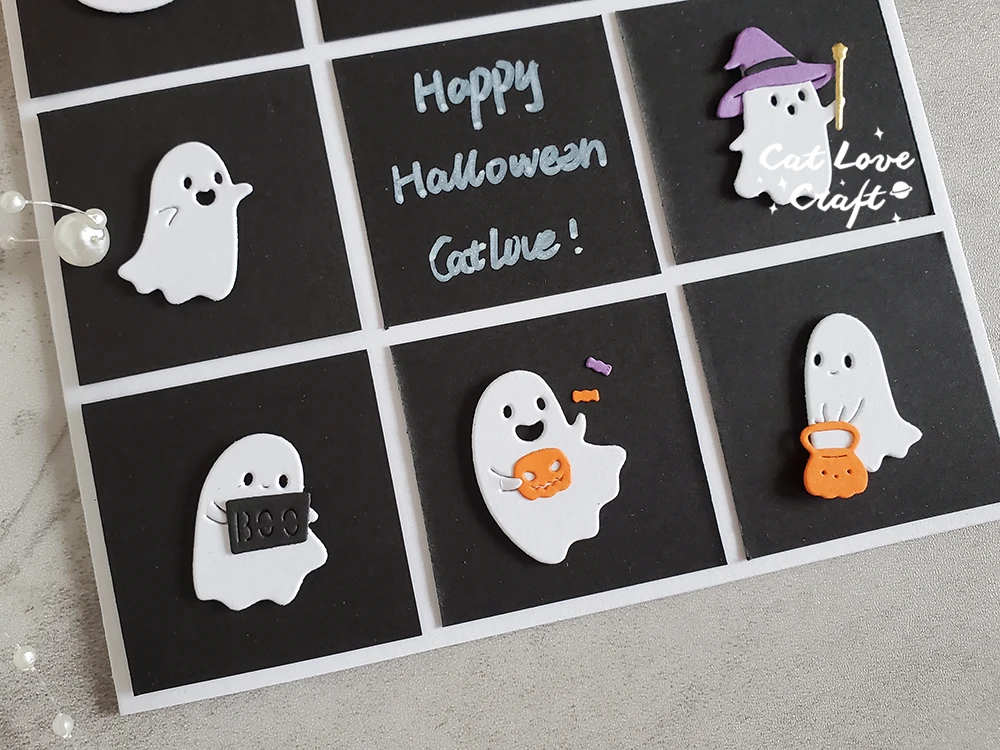 Description Picture 6 of itemCatlove Halloween Cute Ghost Metal Cutting Dies Scrapbooking Mold Stencil Die Cuts Card Making DIY Craft Embossing New Dies For