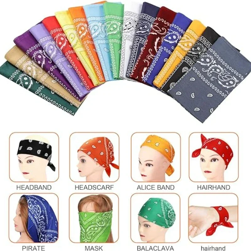 Bohemian Print Bandana Paisley Pattern Headbands Hiphop  kerchief Outdoor Unisex Headband Wrist Wraps Face Mask Handkerchief 3