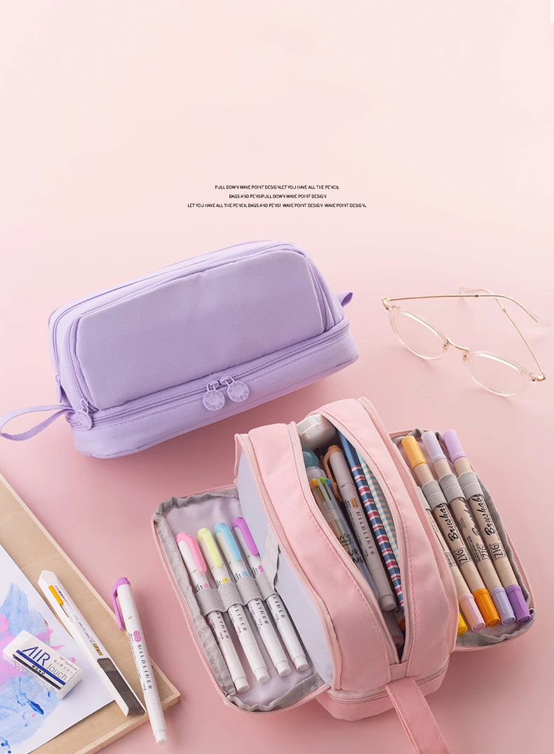 Trousse Pliable Grande Capacité Fournitures Scolaires Bureau Pour Garçon Fille Ado Étudiant Avec
