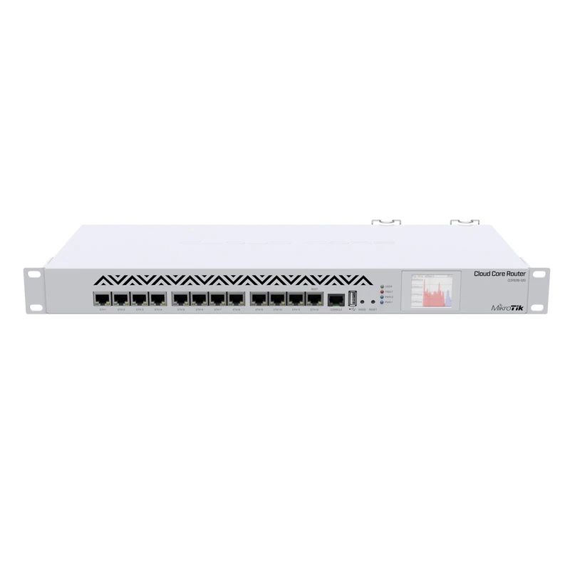 

Mikrotik CCR1016-12G роутер 12xGigabit порты, ЖК-дисплей, 16 ядер 1,2 ГГц ЦП, 2 Гб ОЗУ, пропускная способность 12 Гбит/с, маршрутизаторы L6, 1U в стойке