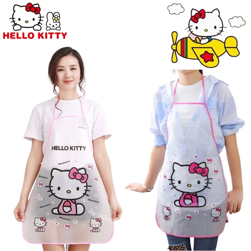 Kitchen Apron Hello Kitty Kitchen Apron Cooking Kitchen Apron Cute Cartoon Waterproof Oilproof Women Men Aldult Home Halterneck Pinafore