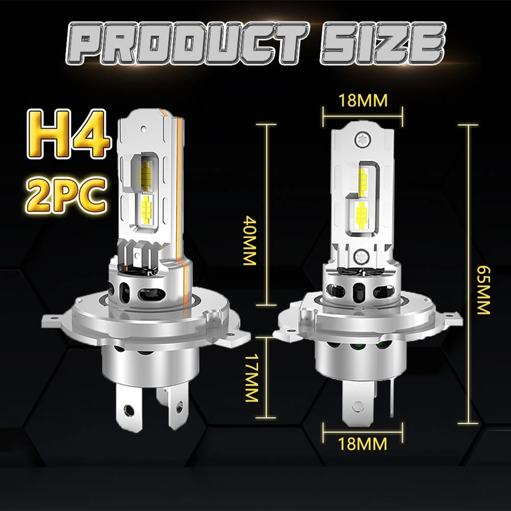 H4 Bi LED 헤드라이트 전구 1500W 고출력 자동차 램프 CANBUS 9084 CSP 미니 무선 자동차 라이트 상/하향등 터보 팬 스포트라이트 12V